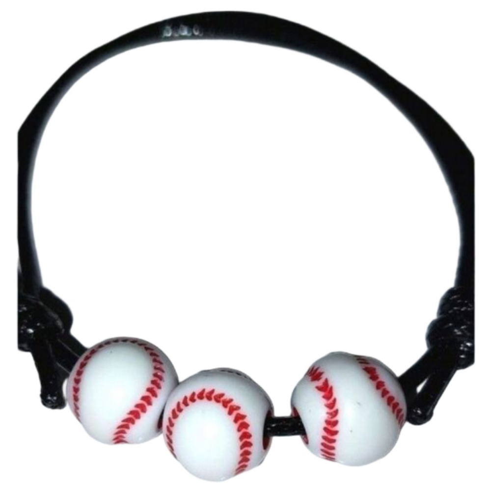 Unisex kids baseball adjustable charm bracelet